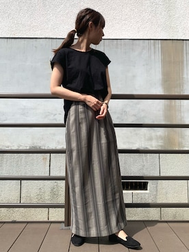 「H&M（エイチ・アンド・エム）のアイテム（スリッポン）」を使った、がんもさん（レディース・157cm）の夏コーディネート