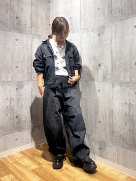 「PAGEBOY（ページボーイ）のアイテム（デニムパンツ）」を使った、がんちゃんさん（レディース・156cm）の秋コーディネート