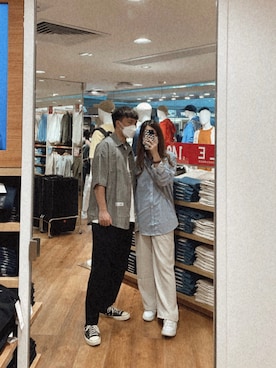 「H&M（エイチ・アンド・エム）のアイテム（シャツ/ブラウス）」を使った、cherrycwtさん（レディース・165cm）の春コーディネート