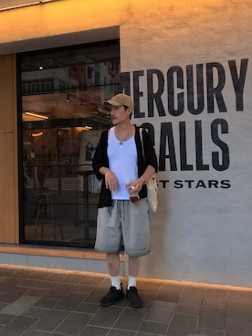 「アイテム（キャップ）」を使った、jayさん（メンズ・185cm）の夏コーディネート