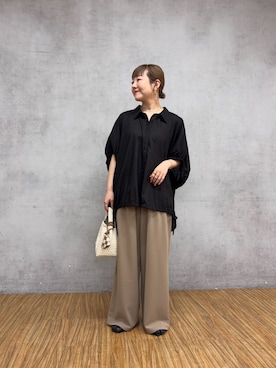 「CIAOPANIC TYPY（チャオパニックティピー）のアイテム（スラックス）」を使った、てらさんさん（レディース・158cm）の春コーディネート