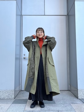 「etsinta（エシンタ）のアイテム（その他アウター）」を使った、てらさんさん（レディース・157cm）の秋コーディネート
