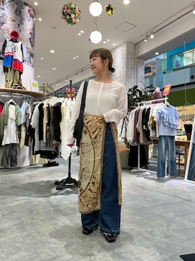 「CIAOPANIC TYPY（チャオパニックティピー）の【新色追加】【lil】アソートデザインスカーフ（バンダナ/スカーフ）」を使った、てらさんさん（レディース・158cm）の秋コーディネート