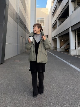 「アイテム（ダウンジャケット/コート）」を使った、てらさんさん（レディース・158cm）の秋コーディネート