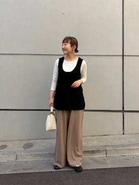 「CIAOPANIC TYPY（チャオパニックティピー）のアイテム（スラックス）」を使った、てらさんさん（レディース・158cm）の春コーディネート