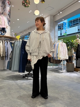 「CIAOPANIC TYPY（チャオパニックティピー）のアイテム（トップス）」を使った、てらさんさん（レディース・158cm）の春コーディネート