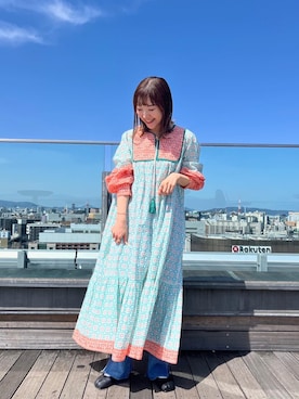 「袖ボリューム」｜「アイテム（バレエシューズ）」を使った、てらさんさん（レディース・157cm）の春コーディネート