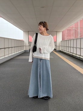 「CIAOPANIC TYPY（チャオパニックティピー）の【UNISEX】ポーチ付き中綿ハンドBAG（ショルダーバッグ）」を使った、てらさんさん（レディース・158cm）の春コーディネート