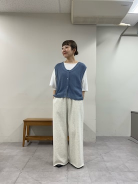 「アイテム（スウェットパンツ）」を使った、てらさんさん（レディース・158cm）の夏コーディネート