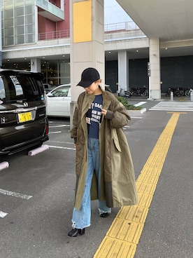 「重ね着ベストシーズン」｜「アイテム（モッズコート）」を使った、てらさんさん（レディース・157cm）の秋コーディネート