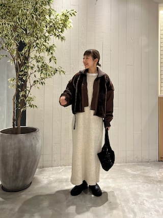 etsinta/エシンタ】ファー切替ショートスタンドジャケットを使っ