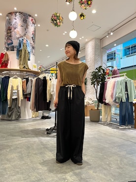 「アイテム（ニットキャップ/ビーニー）」を使った、てらさんさん（レディース・158cm）の夏コーディネート