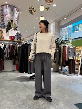 「アイテム（バッグ、ホワイト系）」を使った、てらさんさん（レディース・158cm）の冬コーディネート