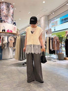「CIAOPANIC TYPY（チャオパニックティピー）のアイテム（帽子）」を使った、てらさんさん（レディース・158cm）の夏コーディネート