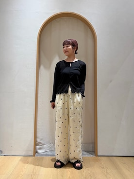 「CIAOPANIC TYPY（チャオパニックティピー）のアイテム（カーディガン/ボレロ）」を使った、てらさんさん（レディース・158cm）の夏コーディネート