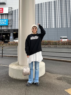 「アイテム（キャミソール）」を使った、てらさんさん（レディース・157cm）の冬コーディネート