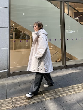 「モンスターパーカー」｜「アイテム（その他アウター）」を使った、てらさんさん（レディース・157cm）の秋コーディネート