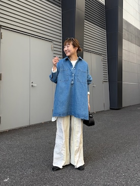 「etsinta（エシンタ）のアイテム（パンツ）」を使った、てらさんさん（レディース・158cm）の春コーディネート