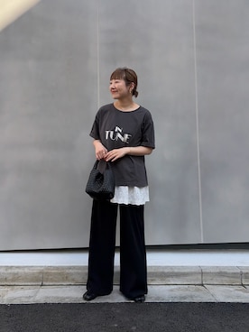 「CIAOPANIC TYPY（チャオパニックティピー）のアイテム（スラックス）」を使った、てらさんさん（レディース・158cm）の春コーディネート