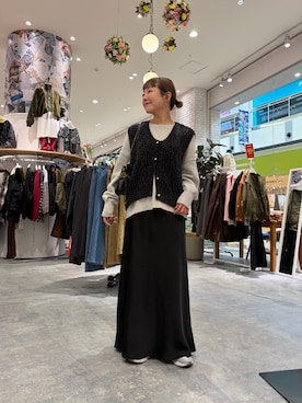 「アイテム（ベスト）」を使った、てらさんさん（レディース・158cm）の冬コーディネート