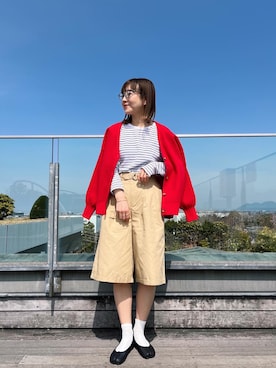 「フレンチカジュアル」｜「アイテム（バレエシューズ）」を使った、てらさんさん（レディース・157cm）の春コーディネート