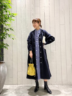 「ショップコート」｜「アイテム（ワンピース/ドレス）」を使った、てらさんさん（レディース・157cm）の冬コーディネート