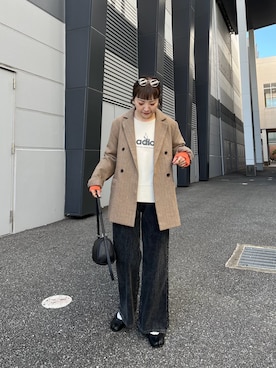 「CIAOPANIC TYPY（チャオパニックティピー）のアイテム（Tシャツ/カットソー）」を使った、てらさんさん（レディース・158cm）の秋コーディネート