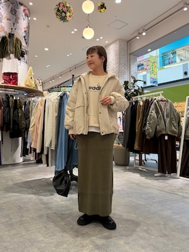 「アイテム（ブルゾン）」を使った、てらさんさん（レディース・158cm）の秋コーディネート