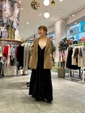 「アイテム（テーラードジャケット、イエロー系）」を使った、てらさんさん（レディース・158cm）の夏コーディネート