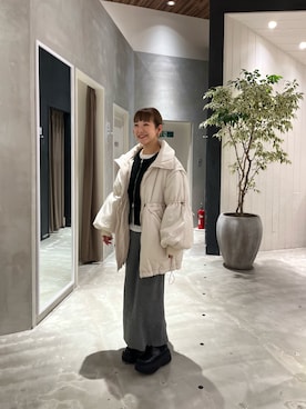 「CIAOPANIC TYPY（チャオパニックティピー）のアイテム（ダウンジャケット/コート）」を使った、てらさんさん（レディース・158cm）の冬コーディネート
