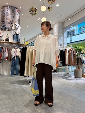 「CIAOPANIC TYPY（チャオパニックティピー）のアイテム（バッグ）」を使った、てらさんさん（レディース・158cm）の夏コーディネート
