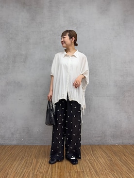 「柄パンツ」｜てらさんさん（レディース・158cm）の春コーディネート