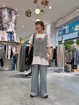 「CIAOPANIC TYPY（チャオパニックティピー）のアイテム（バッグ）」を使った、てらさんさん（レディース・158cm）の夏コーディネート
