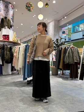 「レザースカート」｜てらさんさん（レディース・158cm）の秋コーディネート