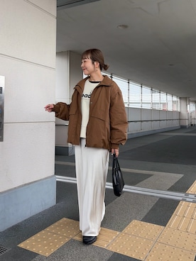 「CIAOPANIC TYPY（チャオパニックティピー）のアイテム（Tシャツ/カットソー）」を使った、てらさんさん（レディース・158cm）の秋コーディネート