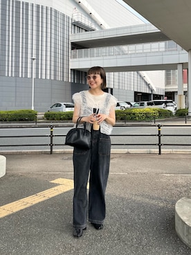 「大人ガーリー」｜「アイテム（サロペット/オーバーオール）」を使った、てらさんさん（レディース・158cm）の夏コーディネート
