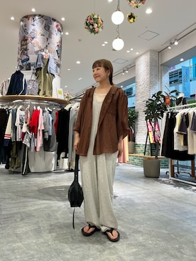 「アイテム（サロペット/オーバーオール）」を使った、てらさんさん（レディース・158cm）の夏コーディネート