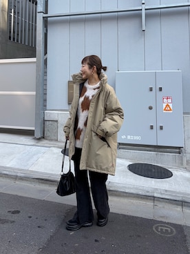 「アイテム（ダウンジャケット/コート）」を使った、てらさんさん（レディース・158cm）の秋コーディネート