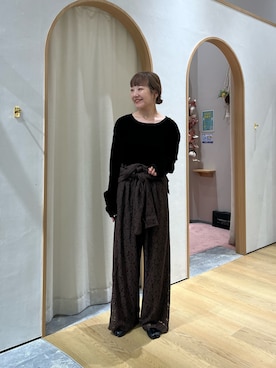 「アイテム（サロペット/オーバーオール、ブラウン系）」を使った、てらさんさん（レディース・158cm）の秋コーディネート