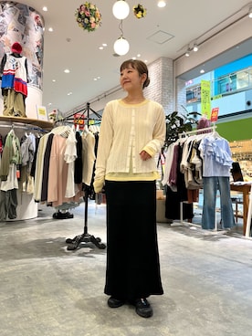 「リブスカート」｜てらさんさん（レディース・158cm）の秋コーディネート
