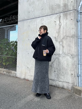 「ラメ」｜「アイテム（ブルゾン）」を使った、てらさんさん（レディース・158cm）の秋コーディネート