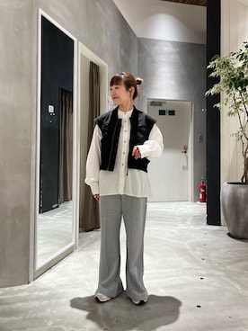 「CIAOPANIC TYPY（チャオパニックティピー）のフリンジ微フレアスウェットパンツ（その他パンツ）」を使った、てらさんさん（レディース・158cm）の春コーディネート