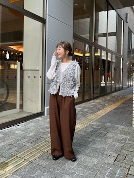 「アイテム（ベスト）」を使った、てらさんさん（レディース・158cm）の夏コーディネート