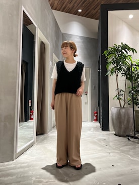 「アイテム（ニット/セーター）」を使った、てらさんさん（レディース・158cm）の夏コーディネート