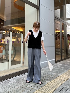 「アイテム（ニット/セーター）」を使った、てらさんさん（レディース・158cm）の夏コーディネート