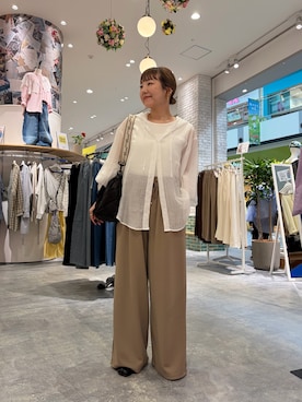 「CIAOPANIC TYPY（チャオパニックティピー）のアイテム（スラックス）」を使った、てらさんさん（レディース・158cm）の春コーディネート