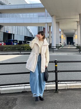 「CIAOPANIC TYPY（チャオパニックティピー）のアイテム（ダウンジャケット/コート）」を使った、てらさんさん（レディース・157cm）の冬コーディネート