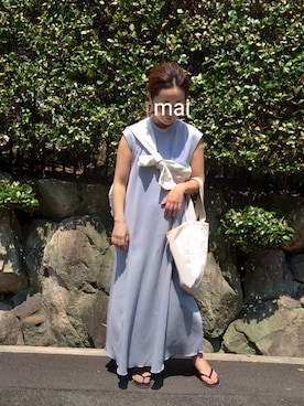 「agnes b.（アニエスベー）の【WEB限定】GO03-01  ロゴトートバッグ（トートバッグ）」を使った、RRUmamaさん（レディース・157cm）の夏コーディネート