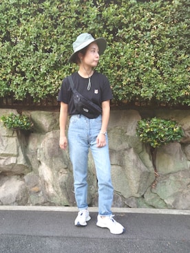 「SLOBE IENA（スローブイエナ）のアイテム（ハット）」を使った、RRUmamaさん（レディース・157cm）の秋コーディネート