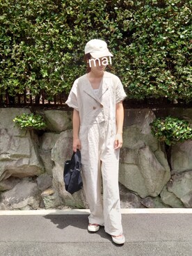「キヤップ」｜「アイテム（オールインワン・サロペット）」を使った、RRUmamaさん（レディース・157cm）の夏コーディネート